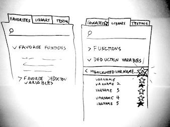 rough sketches of sidebar features