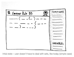 rough sketch of the expression builder with a toolbar at the top